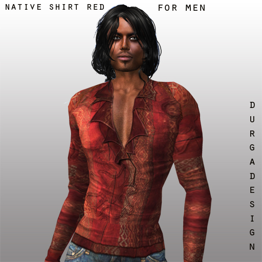 NATIVE SHIRT FOR MEN RED, DURGA DESIGN