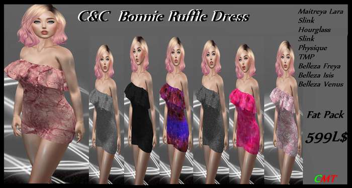 C&C Bonnie Ruffle Dress Fat Pack