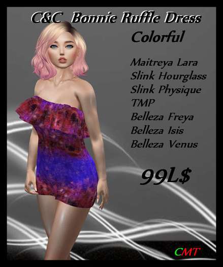 C&C Bonnie Ruffle Dress Colorful