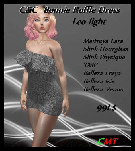 C&C  Bonnie Ruffle Dress Leo light
