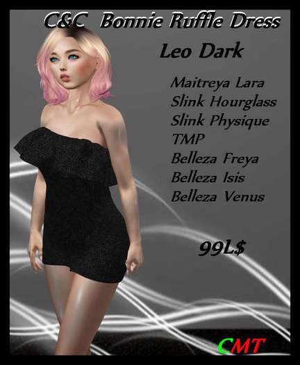 C&C Bonnie Ruffle Dress Leo Dark
