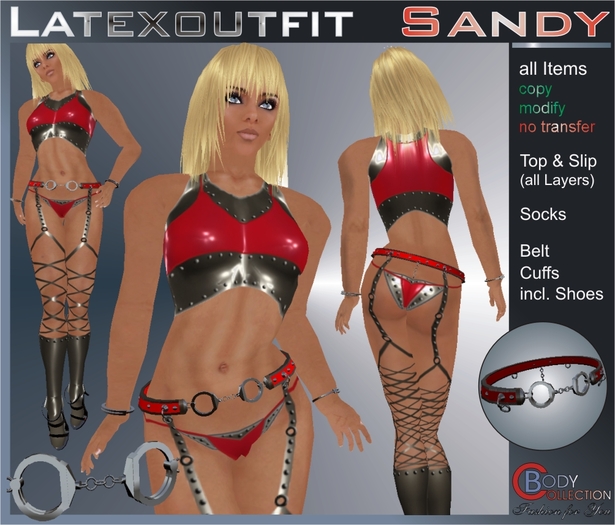 BC 7 - Latexoutfit "sandy" (red)