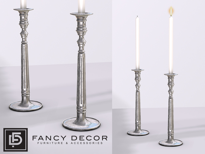Fancy Decor: Gordon Candlestick (silver)