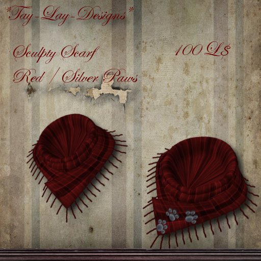 *Tay-Lay-Designs* Sculpty-Scarf Red