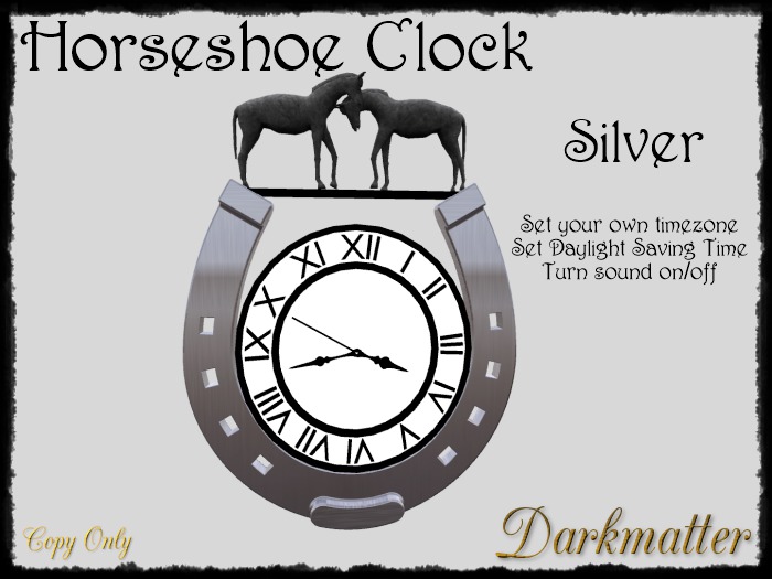 Horseshoe Clock - Silver - Boxed