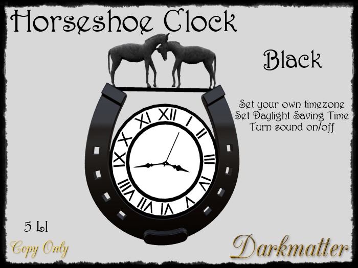 Horseshoe Clock - Black - Boxed