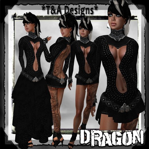 *T&A Designs* Dragon outfit accessories and high heel with skin tint hud *TD*