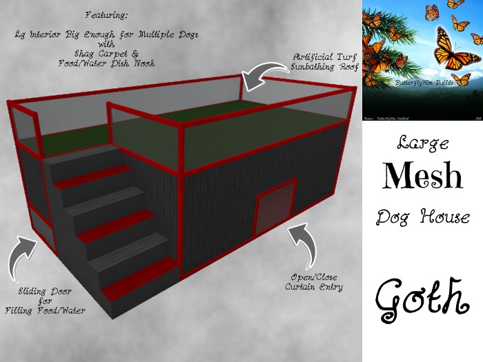 Lg Mesh Dog House - Goth