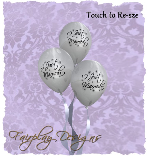 ~R~Just Married Traditional White Balloon Cluster~Copy~