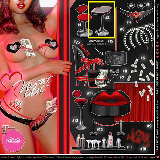 Astralia - Night Lust table