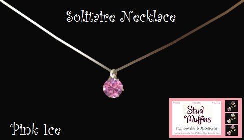 Stud Muffins - Solitaire Pendant Necklace PINK