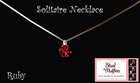 Stud Muffins - Solitaire Pendant Necklace RUBY