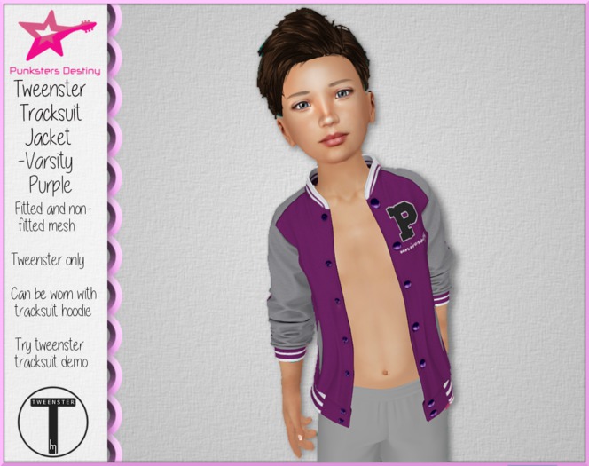 *PD* Varsity Tracksuit Jacket- Purple