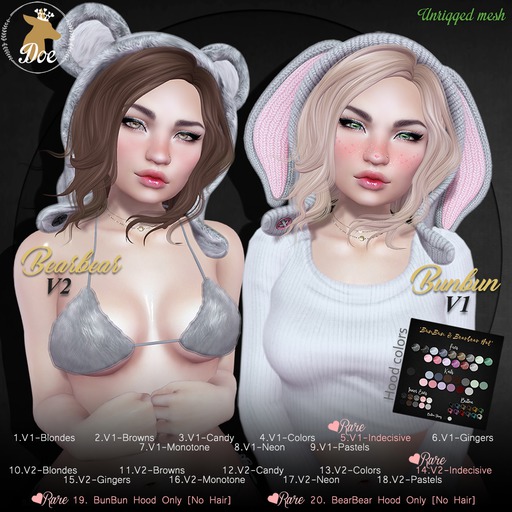 19.Doe: BunBun Hood Only [No Hair] RARE