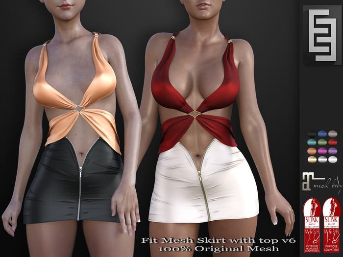 Elven Elder Fit Mesh Skirt with top v6 with HUD Maitreya Slink