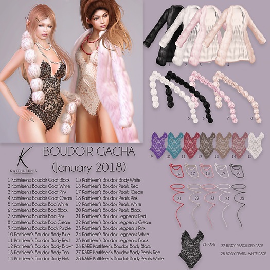 28 RARE Kaithleen's Boudoir Bodypearls White