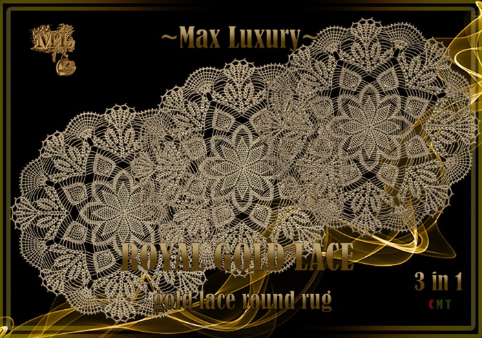 ~ML~ Royal Gold Lace - Gold Lace Round Rug (3 in 1) PROMO 50 % 