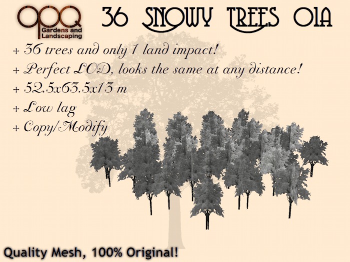Second Life Marketplace - OPQ 36 Snowy Trees 01a - 36 trees, 1 Land Impact!