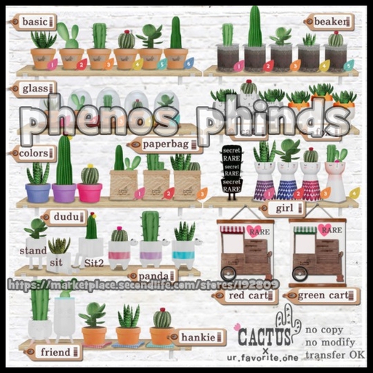 ::{u.f.o}::the tiny cactus - green cart RARE