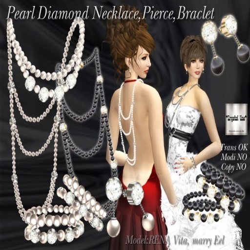 ((Crystal line))Pearl Diamond White  Set Pack
