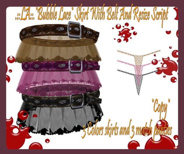 .::LA::. Lace Skirt *Bubble* With Belt And Resize Script
