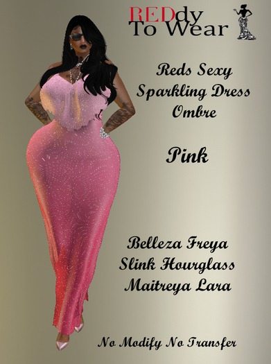 RTW REDS PINK OMBRE  SEXY SPARKLING DRESS