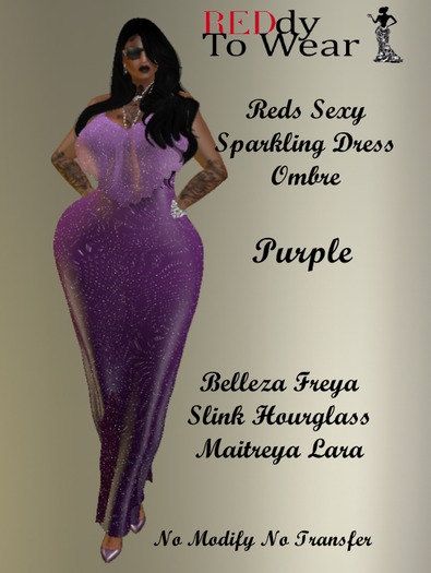 RTW REDS PURPLE OMBRE  SEXY SPARKLING DRESS