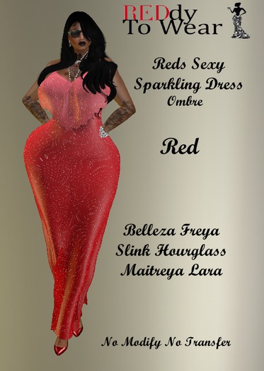 RTW REDS RED OMBRE  SEXY SPARKLING DRESS