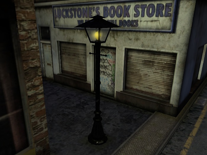 Black Cast Iron Lamp Post on/off