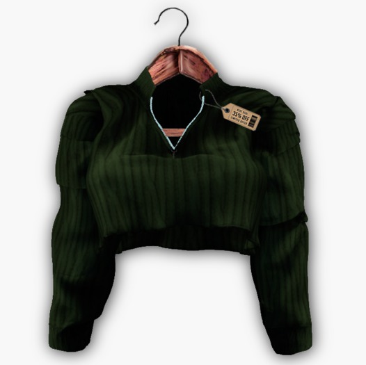 {ABC} Knitted Crop Top Forest