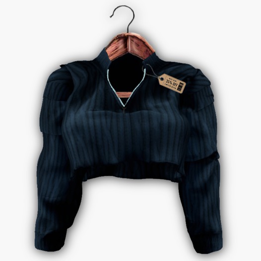 {ABC} Knitted Crop Top Navy