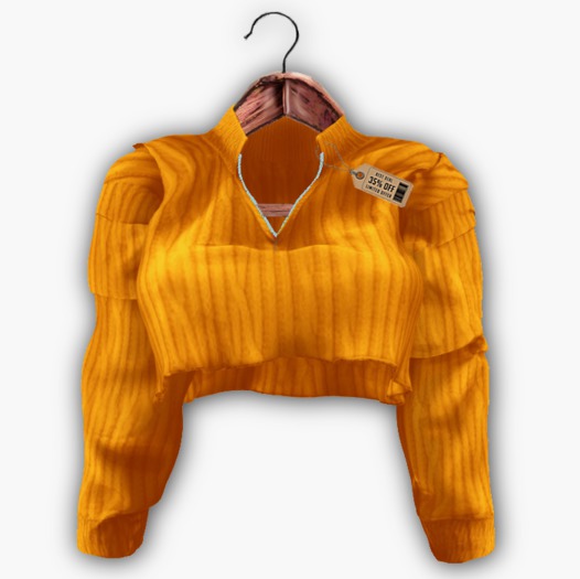 {ABC} Knitted Crop Top Mustard