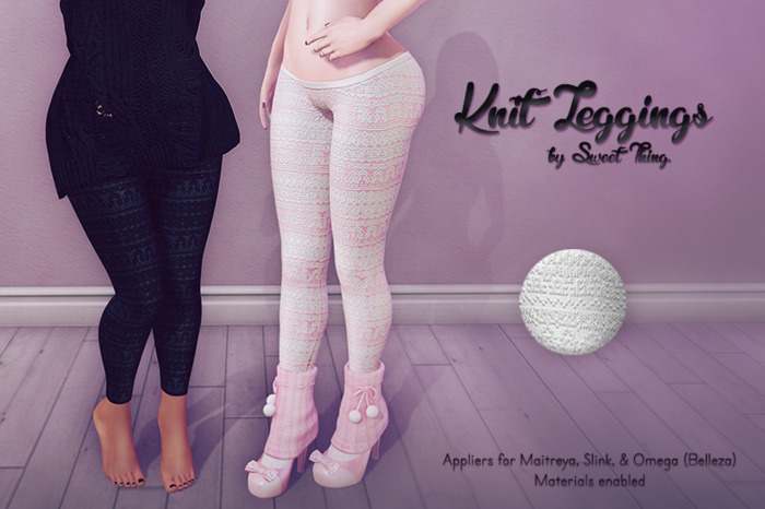 Sweet Thing. Knit Leggings - Purity Applier (Maitreya, Slink, Omega)