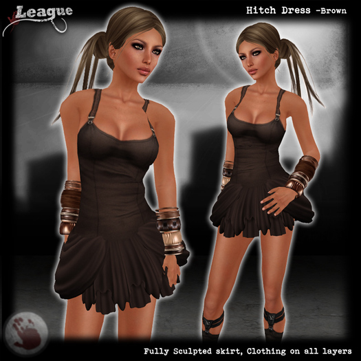 *League* Hitch Dress -Brown