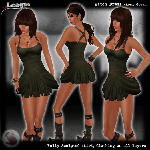 *League* Hitch Dress -Army Green 