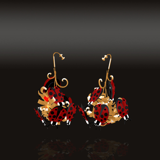 GBTM Darwin Ladybug Earrings Gold