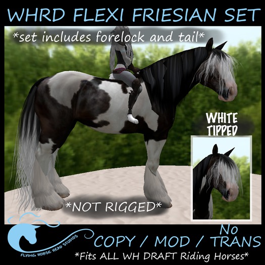 WH Riding Horse Draft Friesian Flexi -White-Tipped