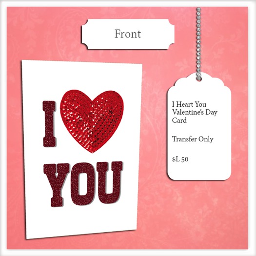 ~FS~ I Heart You Valentine's Day Card