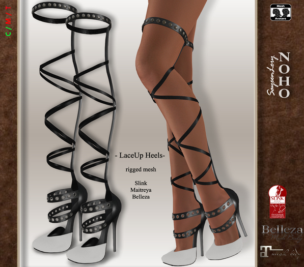 [noho] Oha - Laced-Up High Heels (box) white