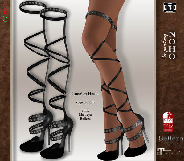 [noho] Oha - Laced-Up High Heels (box) black