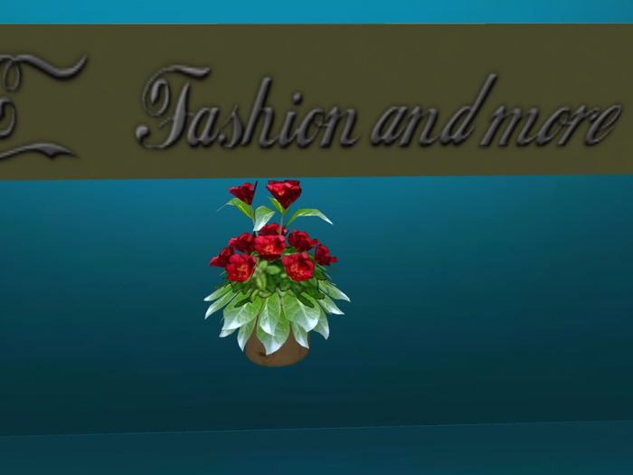 Flower red in Pot.Mesh