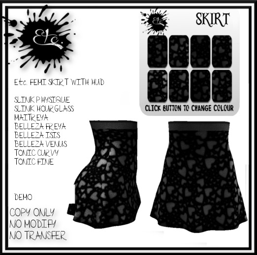 DEMO Etc. FEMI SKIRT WITH HUD