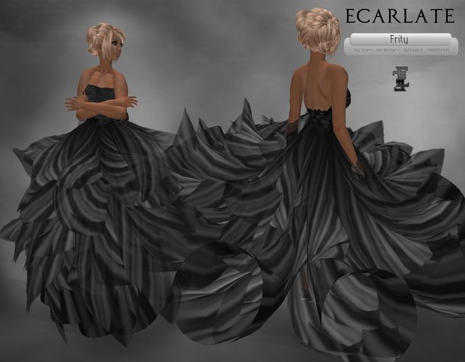 Ecarlate - Cocktail Dress, Dress Gown Wedding formal / Robe de soirée formelle Noire - Frity