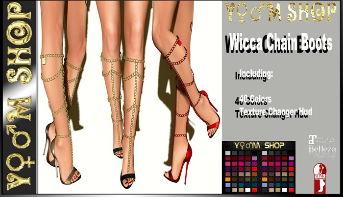 YM SHOP_Wicca Chain Boots