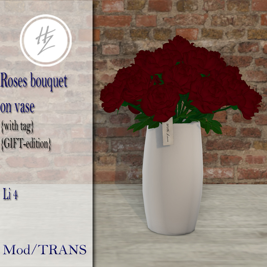 .::Hazeel::. Roses bouquet on vase