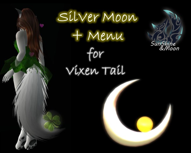[S&M] Silver Moon - Vixen Tail Toy !! With Color Menu !!