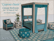 [CIRCA] - "Cyprus Oasis" - Canopy Bedroom Set - Aqua & Teal