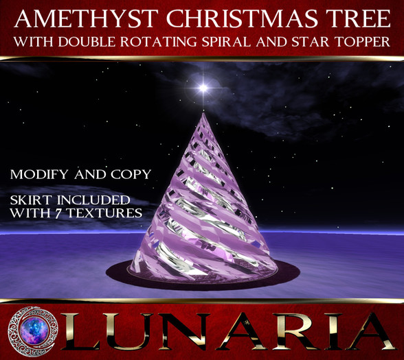 Amethyst Double Spiral Christmas Tree