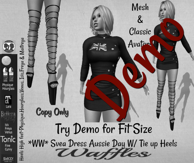 Demo 5 mins *WW* Jannike Svea Dress W/ Tie Up Heels
