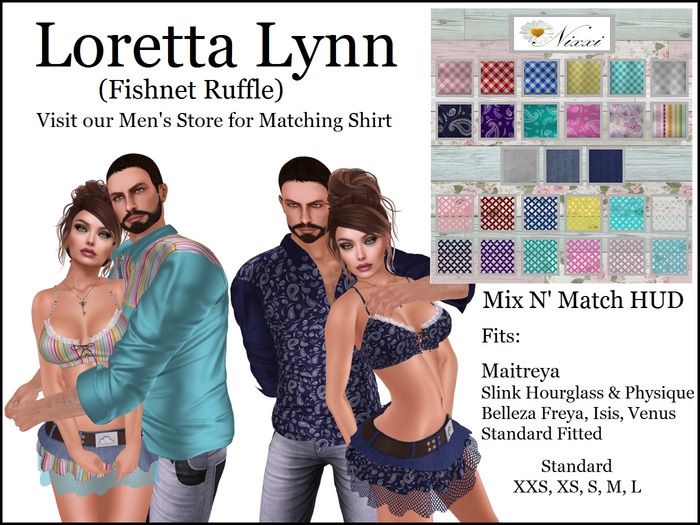 Nixxi Fashions - Loretta Lynn (Fishnet Ruffle)